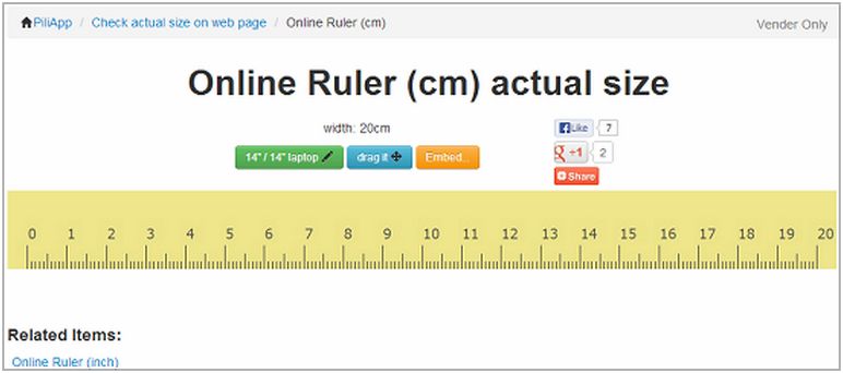 12 inch ruler online actual size