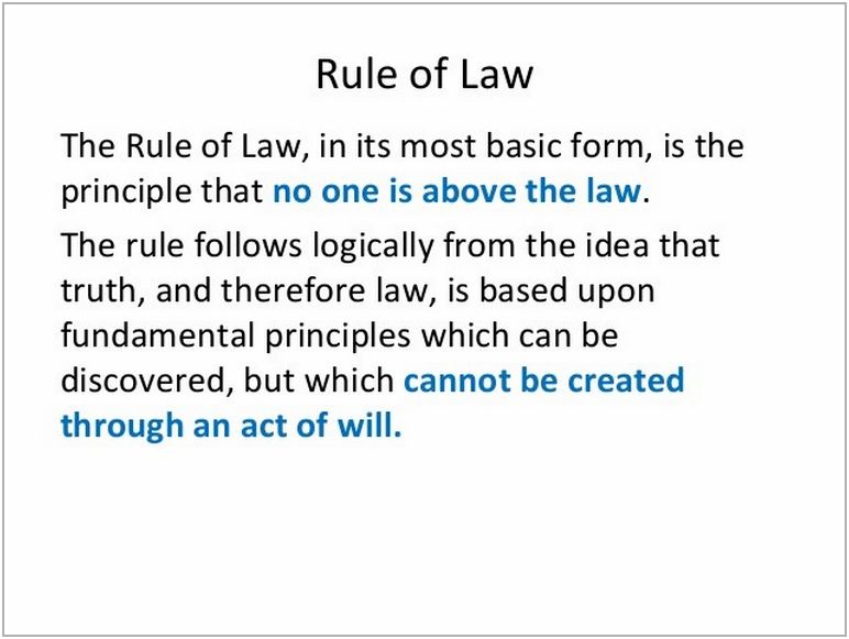 Rule Of Law Definition