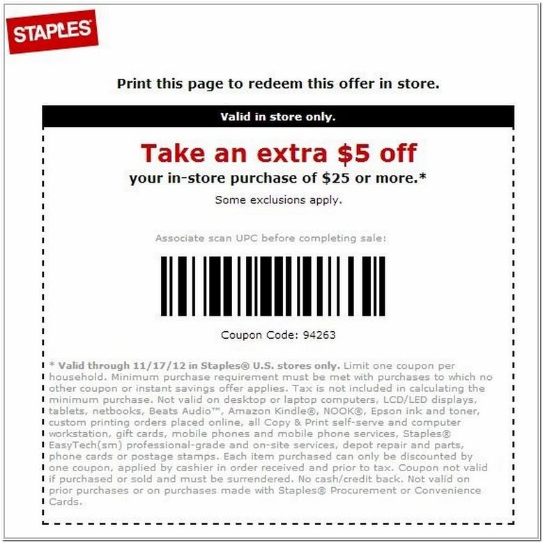 Staples Coupons 2017